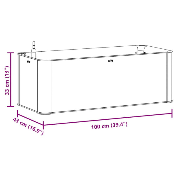 Garten-Hochbeet mit Selbstbewässerungssystem Weiß 100x43x33 cm