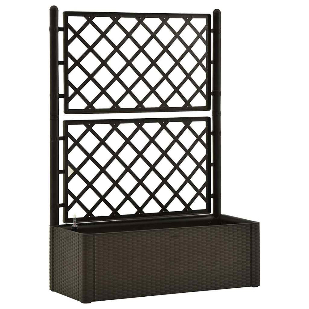 vidaXL Garden Raised Bed with Trellis and Self-Watering System Mocha