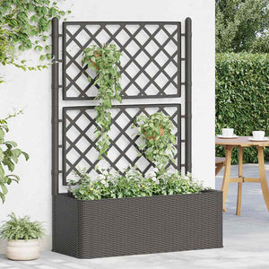 Garten-Hochbeet mit Spalier Selbstbewässerungssystem Anthrazit