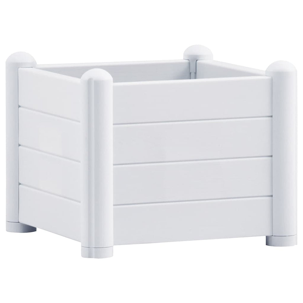 vidaXL Raised Garden Bed PP White 43x43x35 cm