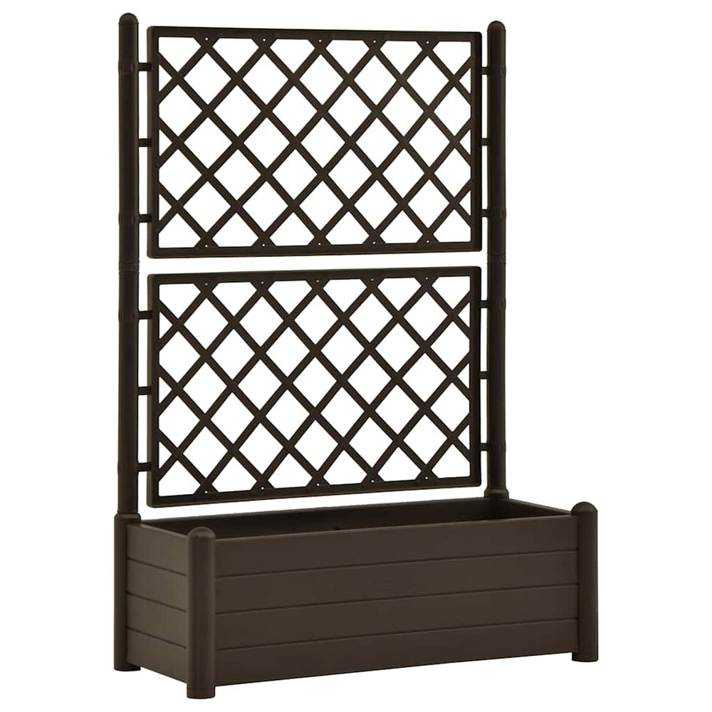vidaXL Planter with Trellis 100x43x142 cm PP Moka