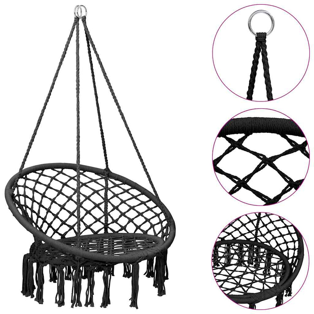 vidaXL Hanging Chair 80 cm Anthracite