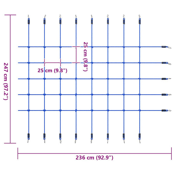 Blaues Kletternetz 200x150 cm