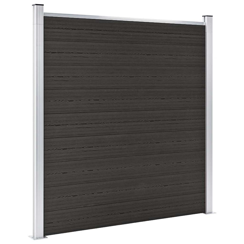 Zaunelement WPC 180x186 cm Schwarz