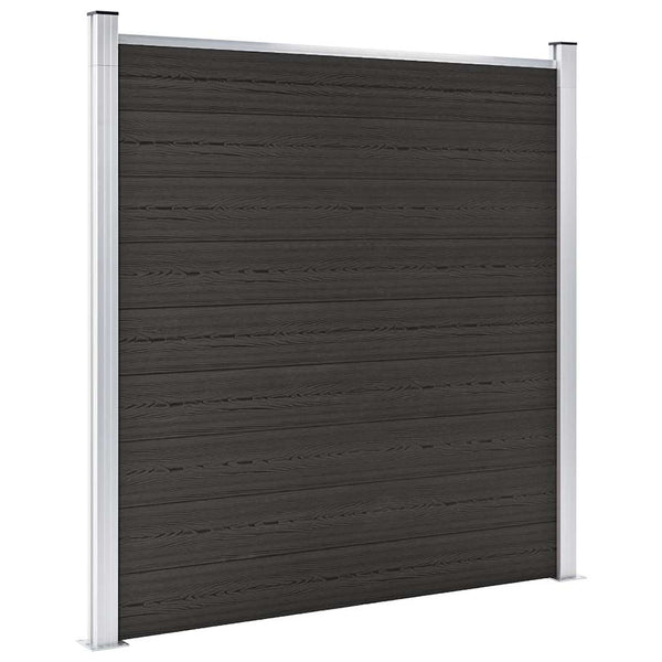 Zaunelement WPC 180x186 cm Schwarz