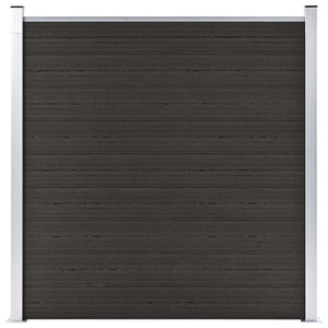 Zaunelement WPC 180x186 cm Schwarz