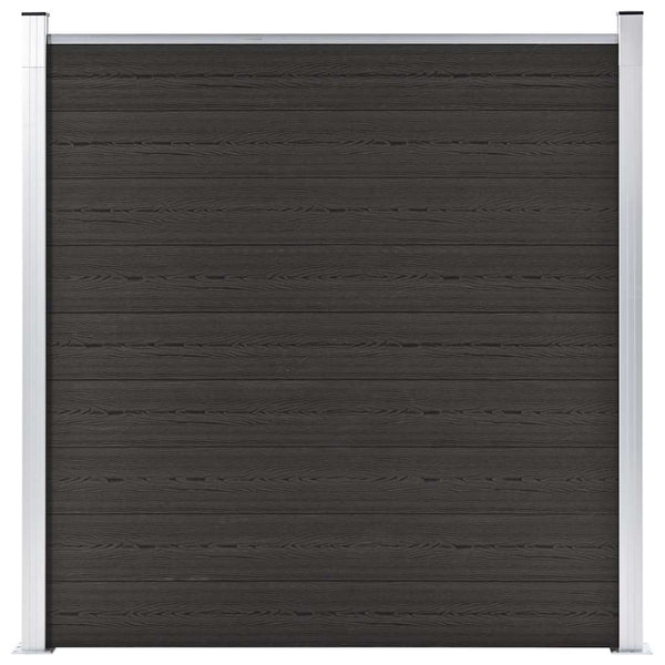Zaunelement WPC 180x186 cm Schwarz