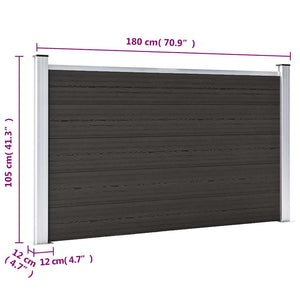 Zaunelement WPC 180x105 cm Schwarz