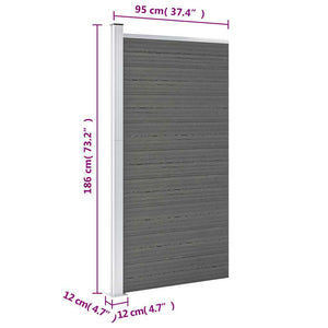 Zaunelement WPC 95x186 cm Grau