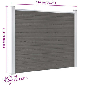 Zaunelement WPC 180x146 cm Grau