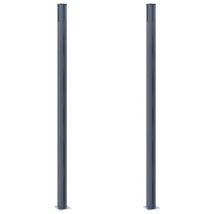 Zaunpfosten 2 Stk. Dunkelgrau 185 cm Aluminium