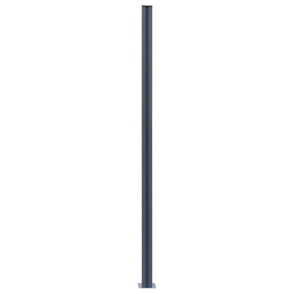 Zaunpfosten 2 Stk. Dunkelgrau 185 cm Aluminium