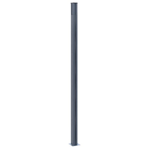 Zaunpfosten 2 Stk. Dunkelgrau 185 cm Aluminium