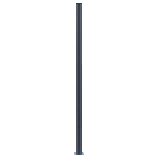 Zaunpfosten 3 Stk. Dunkelgrau 185 cm Aluminium