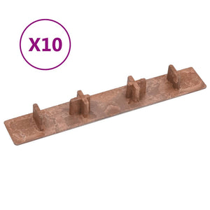 Endkappen für Terrassendielen 10 Stk. Braun Kunststoff