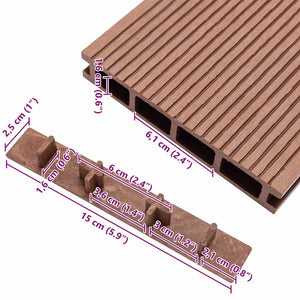 Endkappen für Terrassendielen 10 Stk. Braun Kunststoff