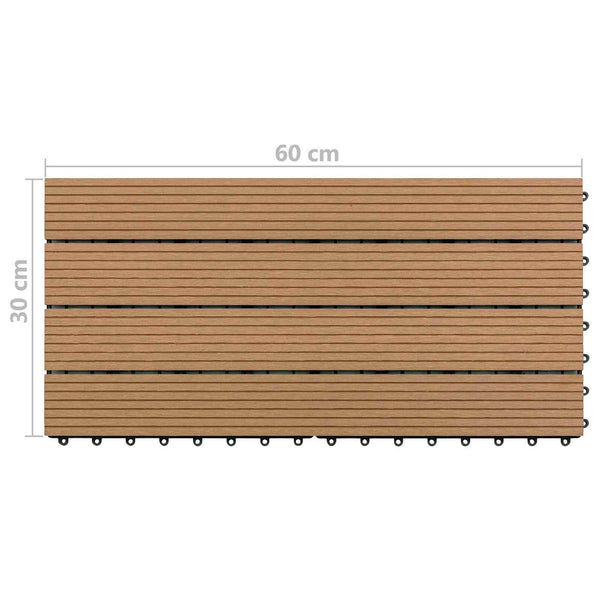 Terrassenfliesen Braun 60x30 cm, 6er-Set