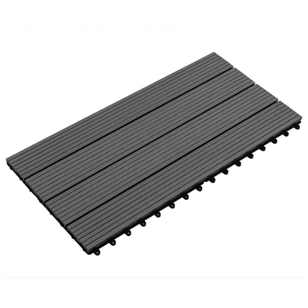 Terrassenfliesen Schwarz WPC 60x30 cm, 6 Stk.