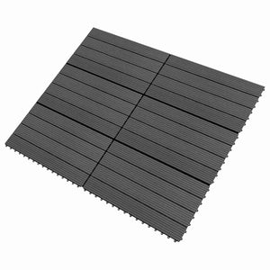 Terrassenfliesen Schwarz WPC 60x30 cm, 6 Stk.