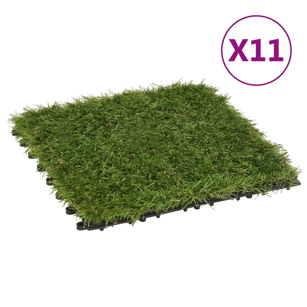 vidaXL Dalles de gazon artificiel 11 pcs Vert 30x30 cm