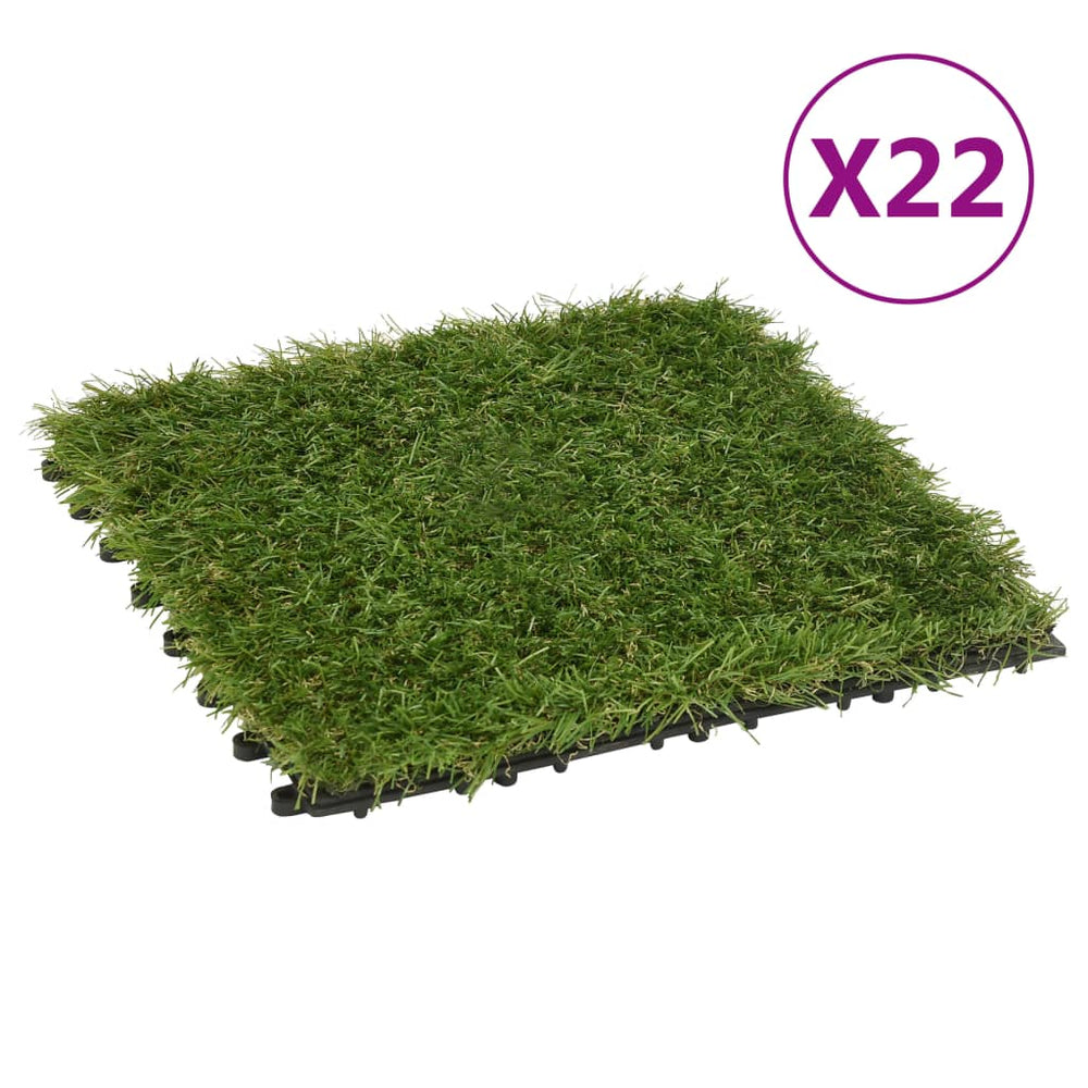vidaXL Dalles de gazon artificiel 22 pièces Vert 30x30 cm