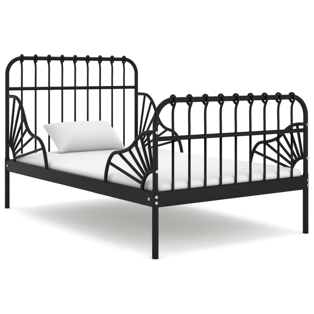 Ausziehbett Metall Schwarz 80x200 cm