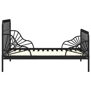 Ausziehbett Metall Schwarz 80x200 cm