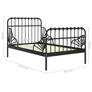 Ausziehbett Metall Schwarz 80x200 cm