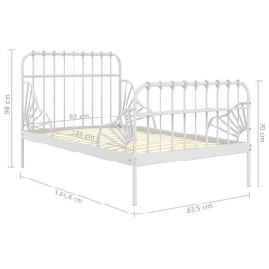 Ausziehbett Metall Weiß 80x200 cm