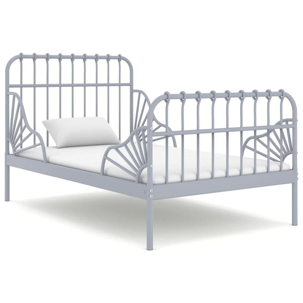 vidaXL Lit gigogne gris métal 80x130/200 cm