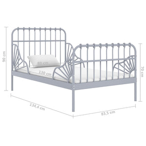 Ausziehbett Metall Grau 80x200 cm