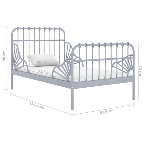 Ausziehbett Metall Grau 80x200 cm