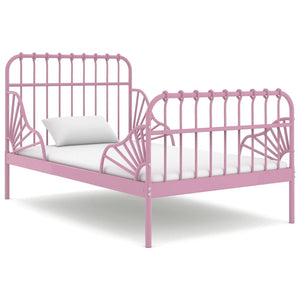Rosa Ausziehbett Metall 80x130/200 cm