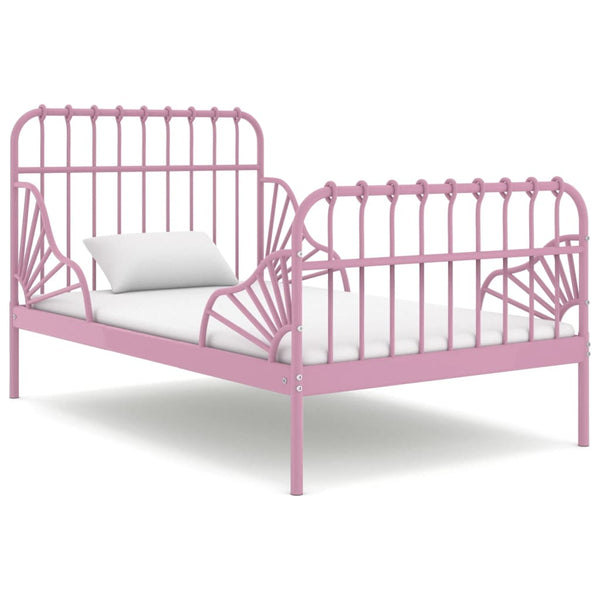 Rosa Ausziehbett Metall 80x130/200 cm