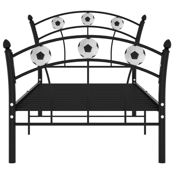 Fußball Einzelbett 90x200 cm Schwarz Metall