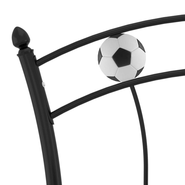 Fußball Einzelbett 90x200 cm Schwarz Metall