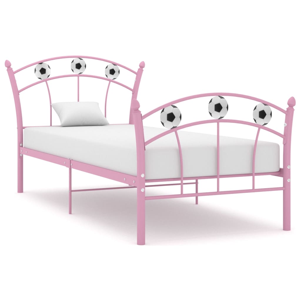 Rosa Fußball Einzelbett 90x200 cm