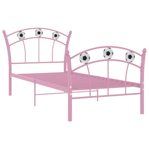 Rosa Fußball Einzelbett 90x200 cm