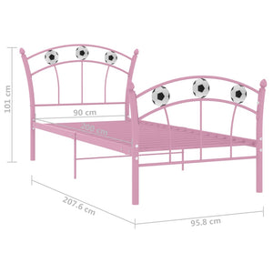 Rosa Fußball Einzelbett 90x200 cm