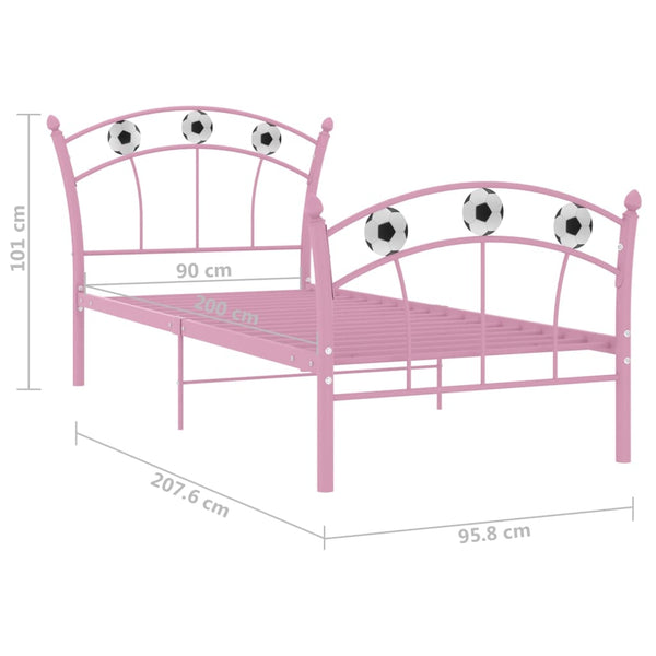 Rosa Fußball Einzelbett 90x200 cm