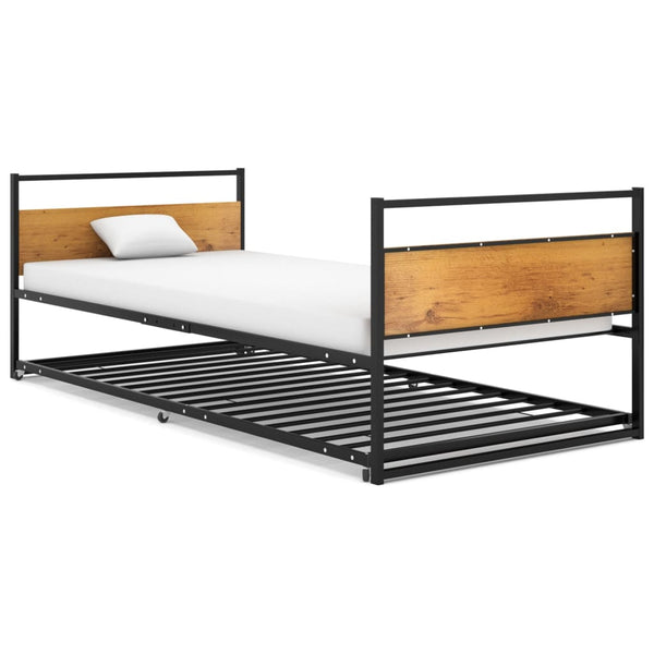 Ausziehbett Metall Schwarz 90x200 cm