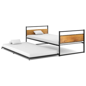 Ausziehbett Metall Schwarz 90x200 cm