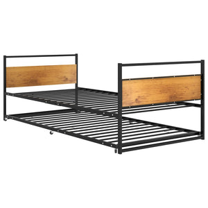 Ausziehbett Metall Schwarz 90x200 cm
