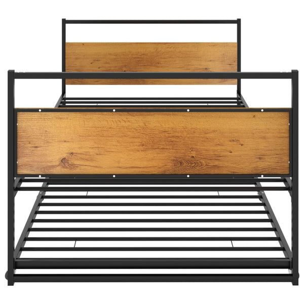 Ausziehbett Metall Schwarz 90x200 cm