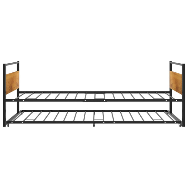 Ausziehbett Metall Schwarz 90x200 cm