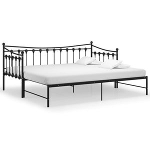 Ausziehsofa Bettgestell 90x200 cm Schwarz Metall