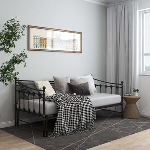 Ausziehsofa Bettgestell 90x200 cm Schwarz Metall