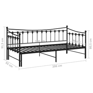 Ausziehsofa Bettgestell 90x200 cm Schwarz Metall