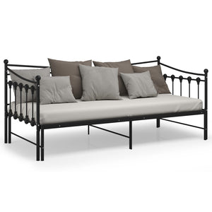 Ausziehsofa Bettgestell 90x200 cm Schwarz Metall