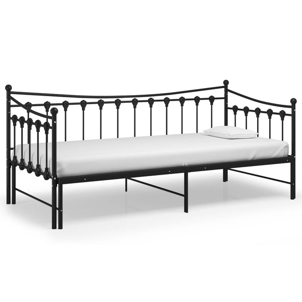 Ausziehsofa Bettgestell 90x200 cm Schwarz Metall